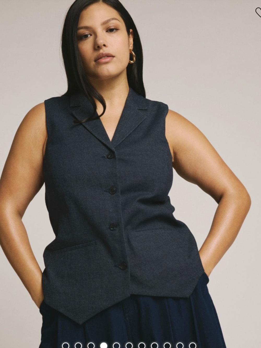Universal Standard Edwin Denim Look Vest In Dark Indigo